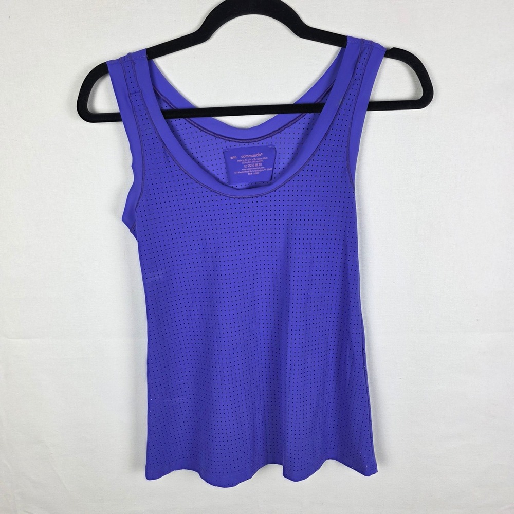 Commando Perforated Tank Top Purple Sleeveless Scoop Neck S/M